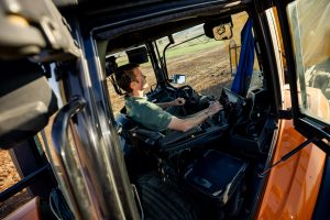 Thomas enjoys the advanced technologyoffered by Valtra tractors.