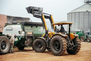 The Valtra front loader plays animportant role at MG Jacobsz Farming.